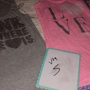 Vintage Y2K Victoria Secret Tank Top VS Pink Bling S